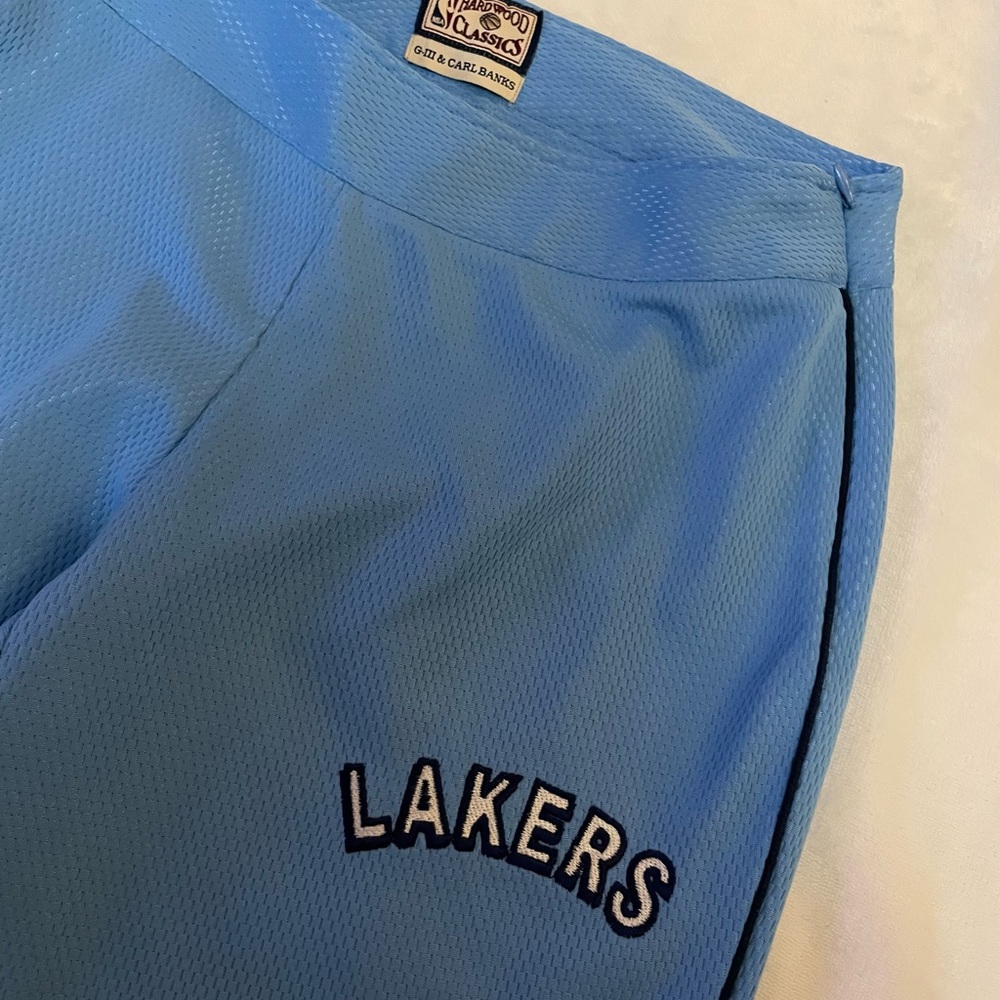 Vintage Mesh Baby Blue NBA Lakers 90s Style Track Pants